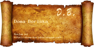 Doma Boriska névjegykártya